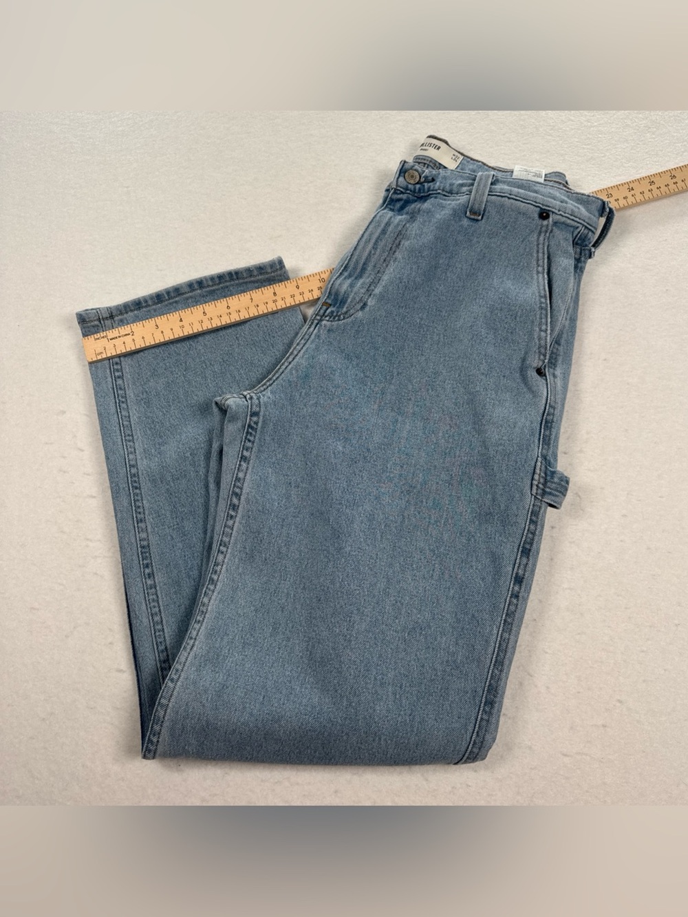 Hollister Baggy Carpenter Jeans Fits Men 32x31.5 Light Blue Wash Relaxed Utility - Picture 9 of 9